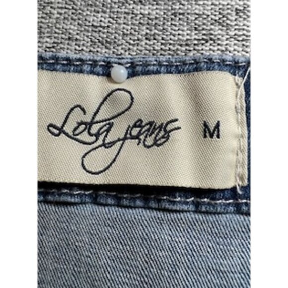 Lola Jeans Womens Jumpsuit Sz Medium Blue Light Washed Denim Stretch Sleeveless - Picture 6 of 16